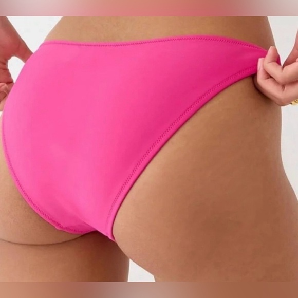 NWT J Crew Heritage '89 Fuchsia Flamingo Pink High Leg Cheeky Bikini Swim Bottom - Picture 2 of 10